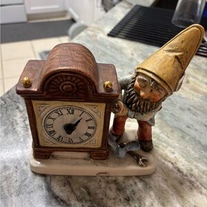 Charming Goebel Gnome Clock Figurine